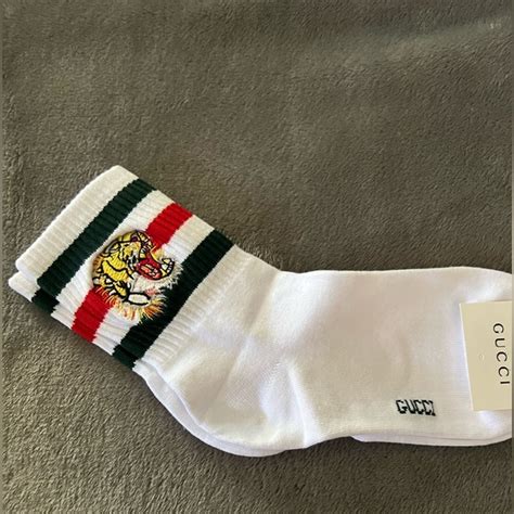 gucci tiger embroidered socks|Gucci stretch cotton socks.